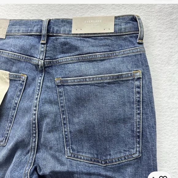 Everlane Jeans Women 28 Short Blue The Way High Organic Cotton Med Wash Straight - Picture 11 of 11